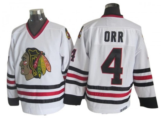 Chicago Blackhawks #4 Bobby Orr Vintage CCM Jersey -White