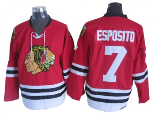 Chicago Blackhawks #7 Phil Esposito 1963 Vintage CCM Jersey - Red