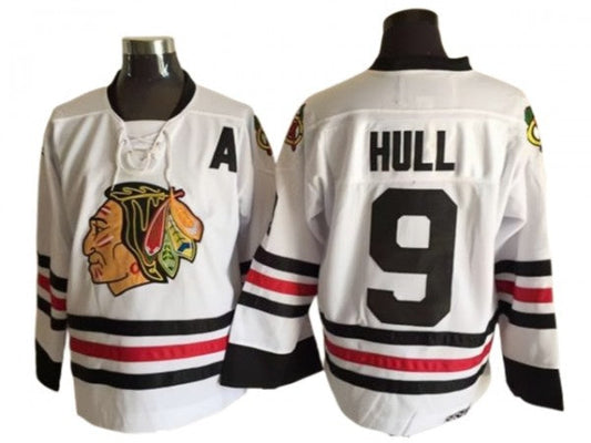 Chicago Blackhawks #9 Bobby Hull 1963 Vintage CCM Jersey -White