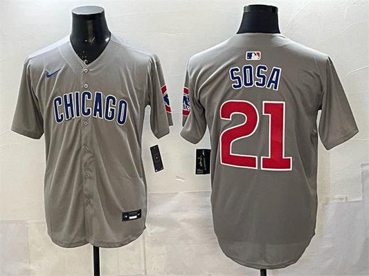 Chicago Cubs #21 Sammy Sosa Grey Limited Stitched Baseball Jersey