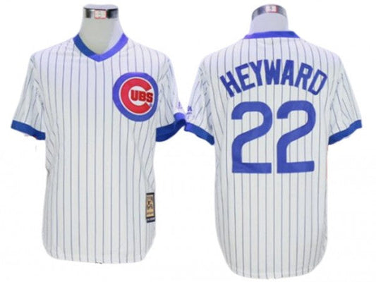 Chicago Cubs #22 Jason Heyward Cooperstown Collection Throwback Jersey - White