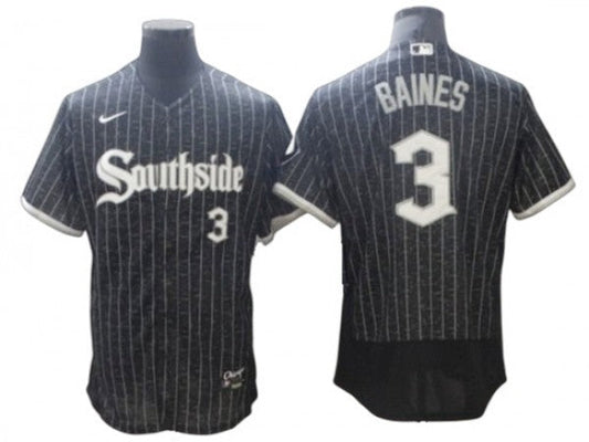 Chicago White Sox #3 Harold Baines Black City Connect Cool Base Jersey