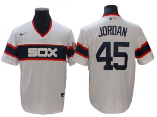 Chicago White Sox #45 Michael Jordan White Cooperstown Collection Cool Base Jersey