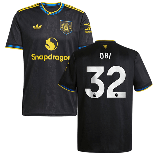 Chido Obi 32 Manchester United 2025-26 Third Match Jersey – Black