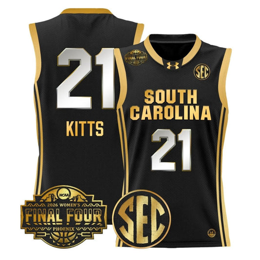 Chloe Kitts Jersey #21 South Carolina 2026 Final Four Stitched Black Gold