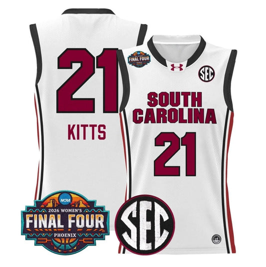 Chloe Kitts Jersey #21 South Carolina 2026 Final Four Stitched White