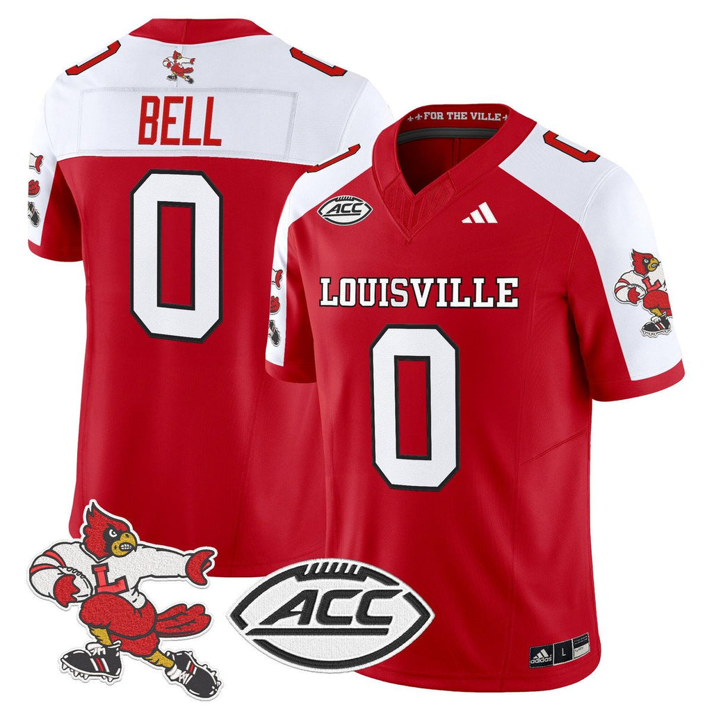 Chris Bell Jersey #0 Louisville Cardinals 1980s Throwback Stitched Red Alter