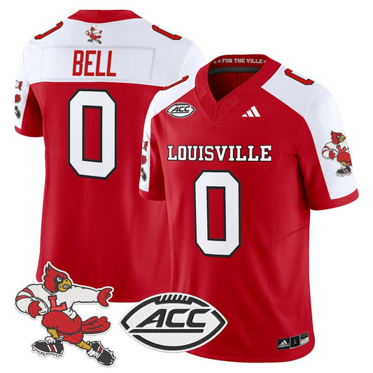 Chris Bell Jersey #0 Louisville Cardinals 1980s Throwback Stitched Red Alter