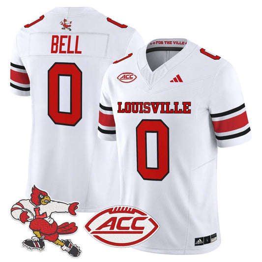 Chris Bell Jersey #0 Louisville Cardinals 1980s Throwback Stitched White