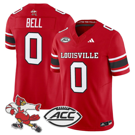 Chris Bell Jersey #0 Louisville Cardinals 1980s Throwback Stitched Red