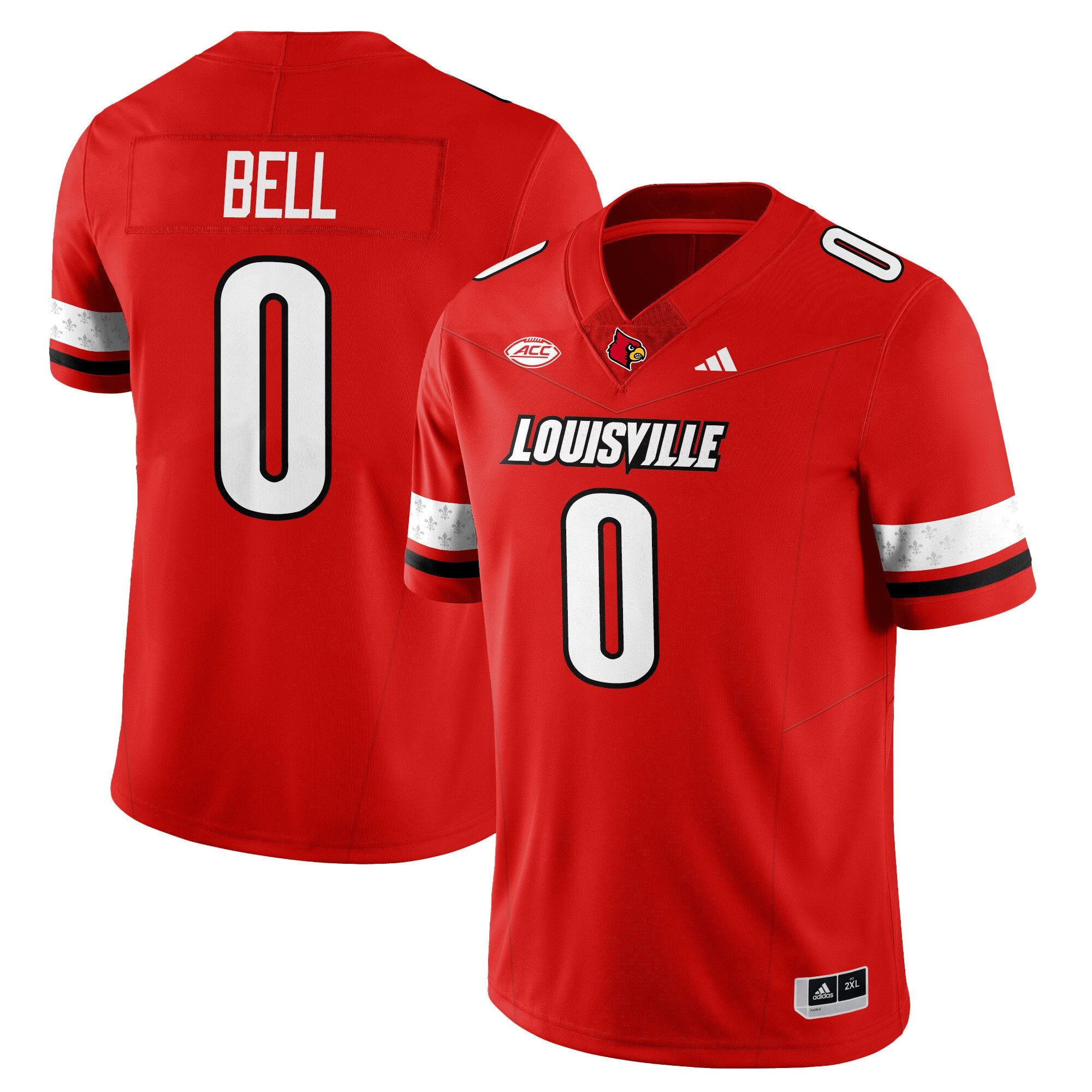 Chris Bell Jersey #0 Louisville Football 2025 Vapor Limited Stitched Red