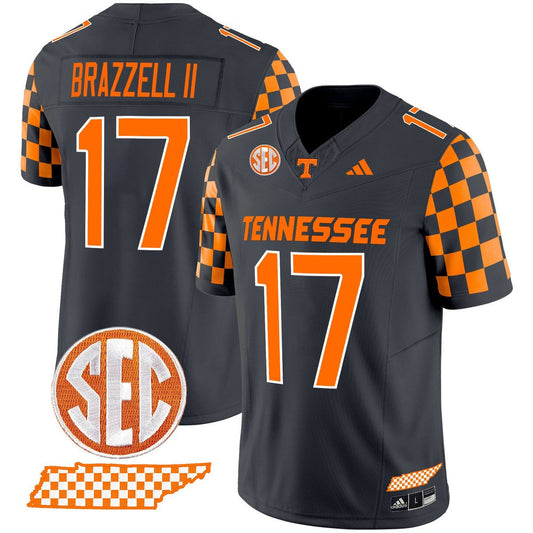 Chris Brazzell II Jersey #17 Tennessee Vols Rebrand 2026 Checkerboard Smokey Grey