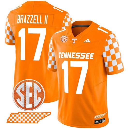 Chris Brazzell II Jersey #17 Tennessee Vols Rebrand 2026 Checkerboard Orange