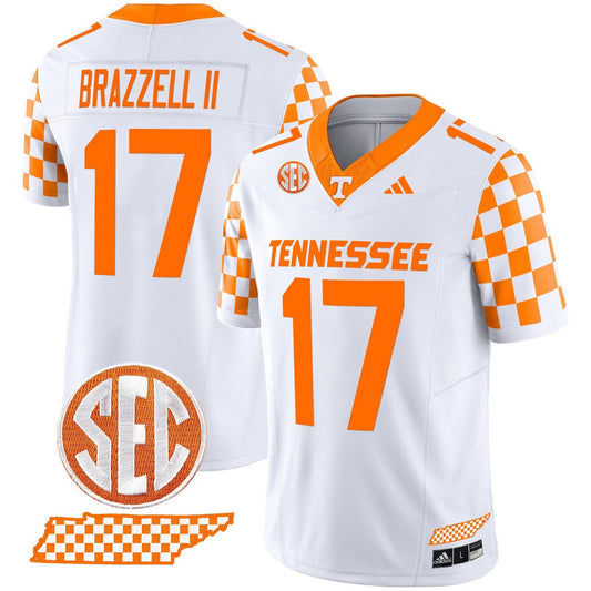 Chris Brazzell II Jersey #17 Tennessee Vols Rebrand 2026 Checkerboard White