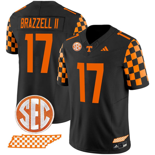 Chris Brazzell II Jersey #17 Tennessee Vols Rebrand 2026 Checkerboard Black