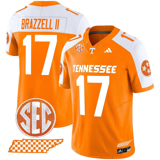 Chris Brazzell II Jersey #17 Tennessee Vols Rebrand 2026 Checkerboard Orange Alter
