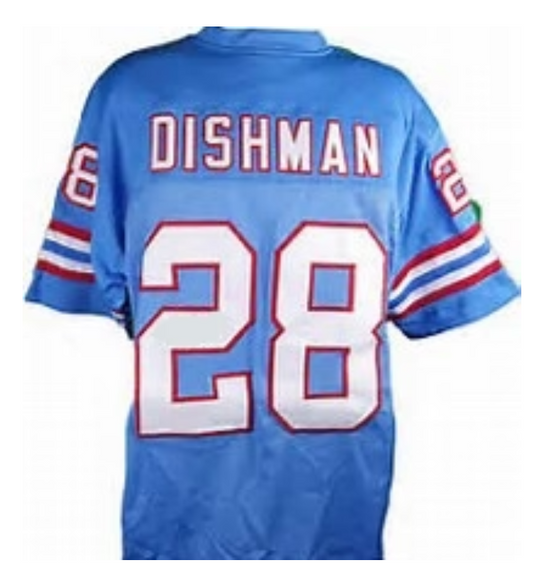Chris Dishman Jersey Houston Oilers Custom Throwback Football
