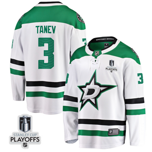 Chris Tanev 3 Dallas Stars 2024 NHL Playoffs Patch Away Breakaway Jersey - Men
