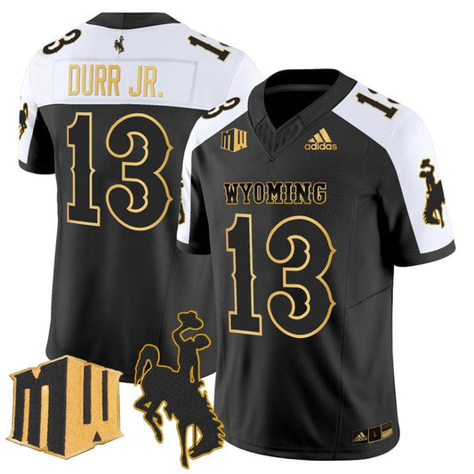 Chris Durr Jr Jersey #13 Wyoming Cowboys 2025 Gold Vapor Stitched