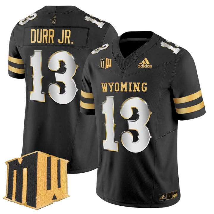 Chris Durr Jr Jersey #13 Wyoming Cowboys 2025 Gold Vapor Stitched