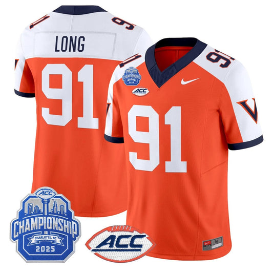 Chris Long Jersey #91 Virginia 1995 Throwbacks 2025 ACC Championship