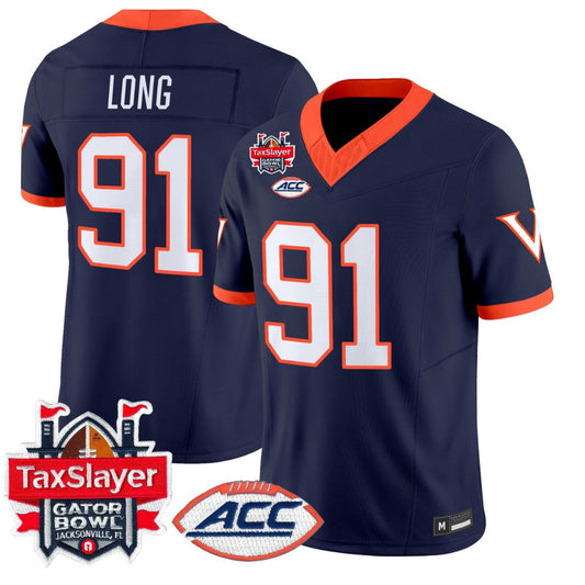 Chris Long Jersey #91 Virginia Cavaliers 1995 Throwbacks Gator Bowl Stitched