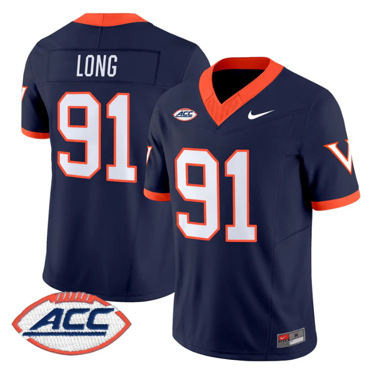 Chris Long Jersey #91 Virginia Cavaliers 1995 Throwbacks Stitched
