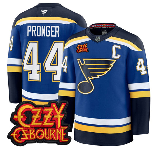 Chris Pronger Jersey #44 St. Louis Blues Ozzy Osbourne Patch Stitched