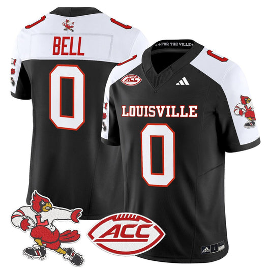 Chris Bell Jersey #0 Louisville Cardinals 1980s Throwback Stitched Black Alter