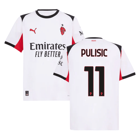 Christian Pulisic 11 AC Milan 2025-26 Away Men Jersey – White
