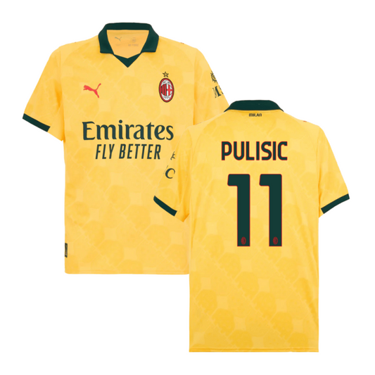 Christian Pulisic #11 AC Milan 2025-26 Third Men Jersey – Yellow