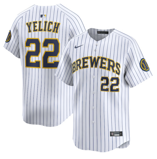 Christian Yelich 22 Milwaukee Brewers Alternate Limited Men Jersey - White