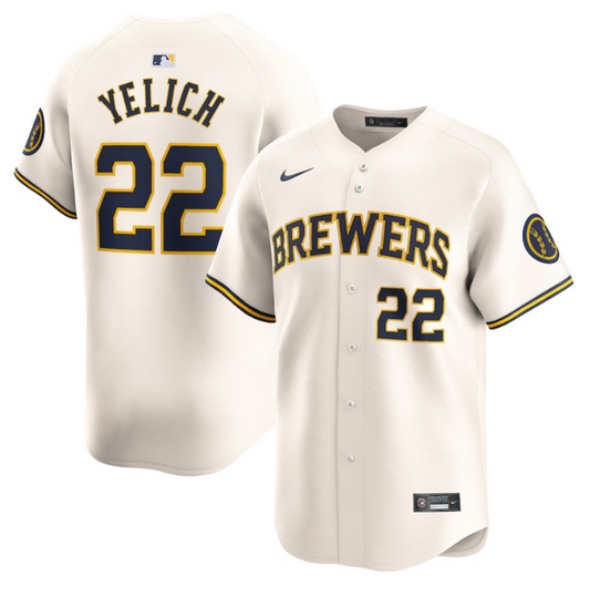 Christian Yelich 22 Milwaukee Brewers Home Limited Jersey - Cream