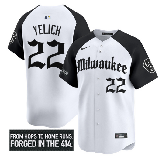 Christian Yelich Jersey #22 Milwaukee Brewers Gothic 414 Shadows Edition