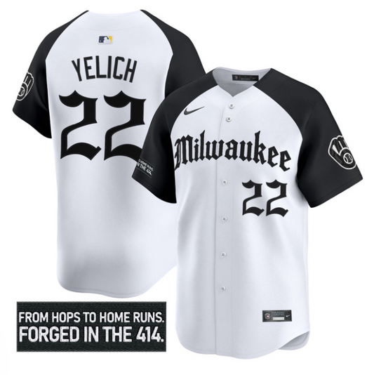 Christian Yelich Jersey #22 Milwaukee Brewers Gothic 414 Shadows Edition Alternate