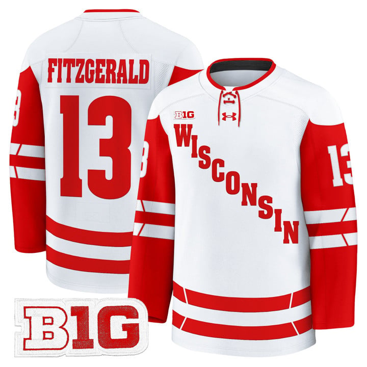 Christian Fitzgerald Jersey #13 Wisconsin Badgers 2025-26 Premium Stitched