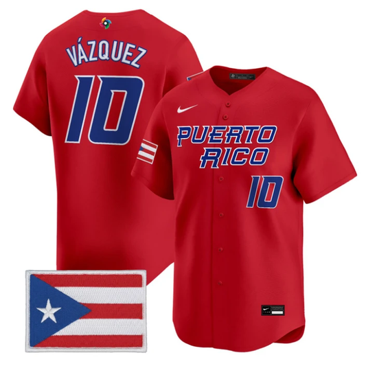 Christian Vázquez Jersey #10 Puerto Rico World Baseball 2026 Stitched