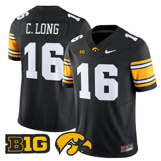 Chuck Long Jersey #16 Iowa Hawkeyes 2025 Limited Stitched Black