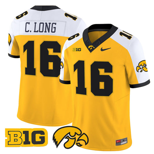Chuck Long Jersey #16 Iowa Hawkeyes 2025 Limited Stitched Gold Alternate