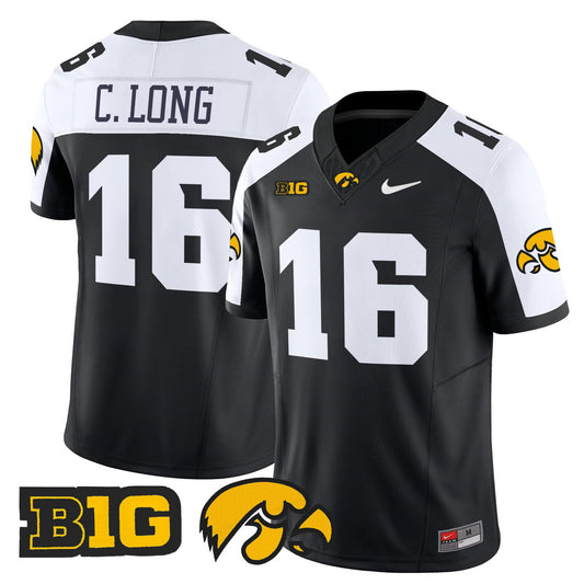 Chuck Long Jersey #16 Iowa Hawkeyes 2025 Limited Stitched Black Alternate