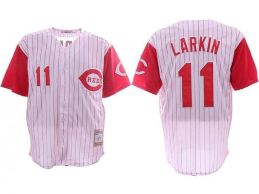 Cincinnati Reds #11 Barry Larkin White At Field Of Dreams Game Jersey