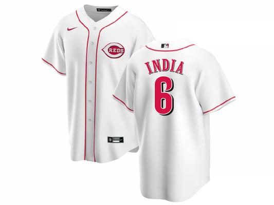 Cincinnati Reds #6 Jonathan India White Home Cool Base Jersey