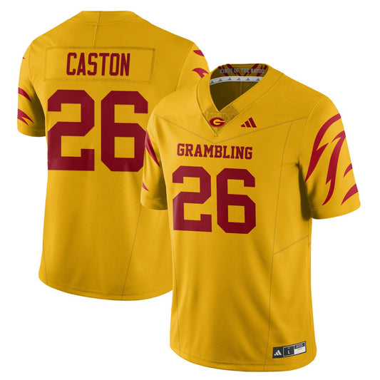 Cisco Caston Jersey #26 Grambling State Football 2025 Special Stitched Yellow