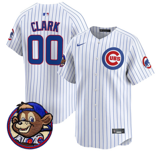 Clark Jersey #00 Chicago Cubs Clark Patch Vapor Premier Limited Stitched Pinstripe