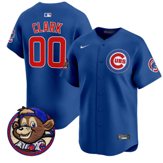 Clark Jersey #00 Chicago Cubs Clark Patch Vapor Premier Limited Stitched Royal