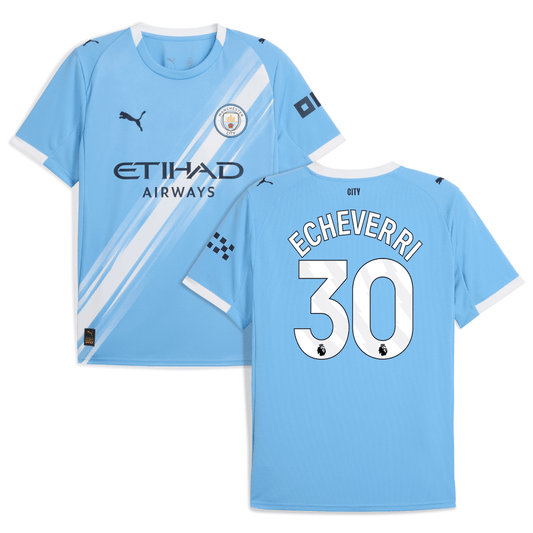 Claudio Echeverri 30 Manchester City 2025-26 Home Men Jersey – Sky Blue