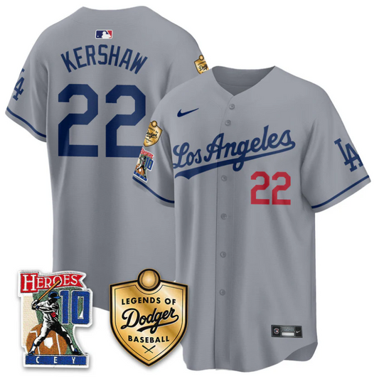 Clayton Kershaw Jersey #22 Dodgers Ron Cey Legends Of Dodgers Baseball Gray