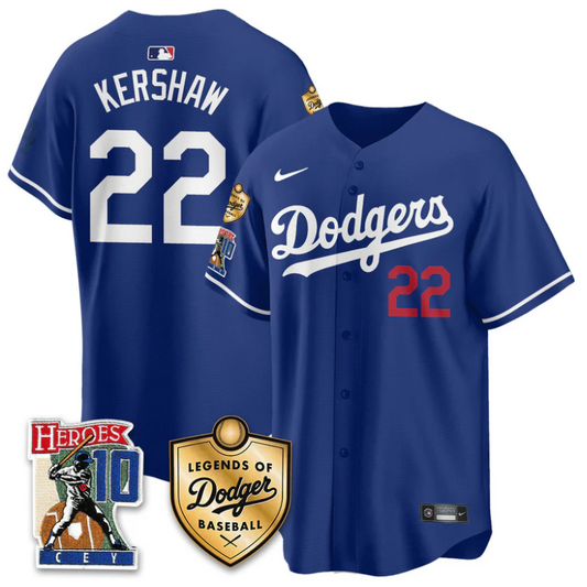 Clayton Kershaw Jersey #22 Dodgers Ron Cey Legends Of Dodgers Baseball Royal