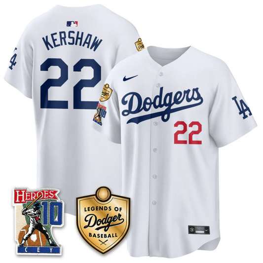 Clayton Kershaw Jersey #22 Dodgers Ron Cey Legends Of Dodgers Baseball White
