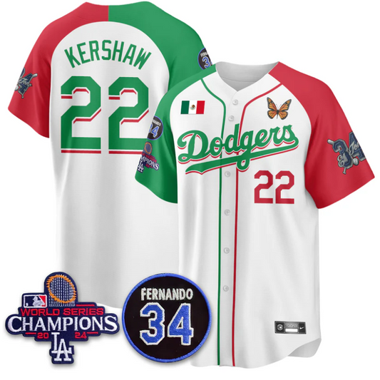 Clayton Kershaw Jersey #22 Los Angeles Dodgers Mexican For 34 Stitched Alternate